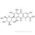 2-Anthracencarbonsäure, 7-bD-Glucopyranosyl-9,10-dihydro-3,5,6,8-tetrahydroxy-1-methyl-9,10-dioxo-CAS 1260-17-9